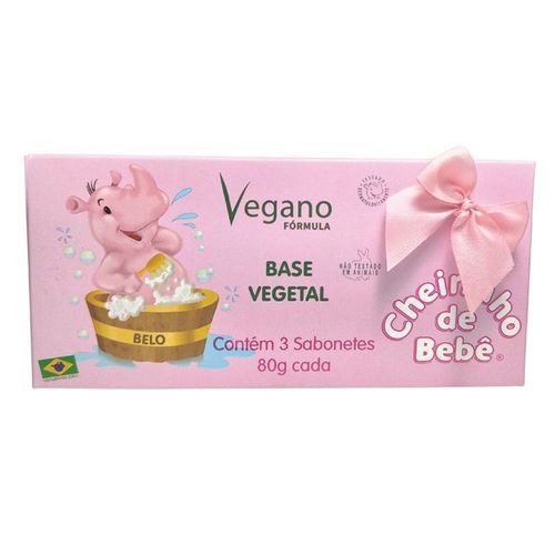 Kit Kanitz Cheirinho de Bebê Rosa com 3 Sabonetes 80g