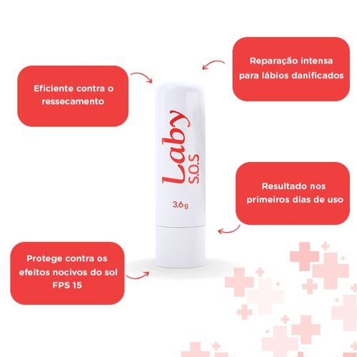 Regenerador Labial Laby S.O.S FPS 15 3,6g