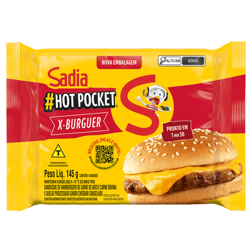 Sadia Hot Pocket X-Burguer para Microondas 145g