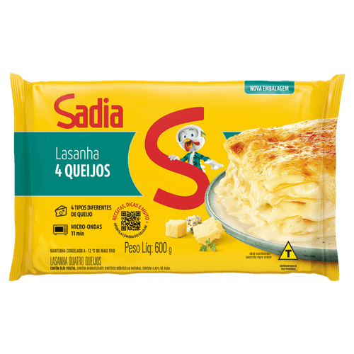 Sadia Lasanha 4 Queijos 600g