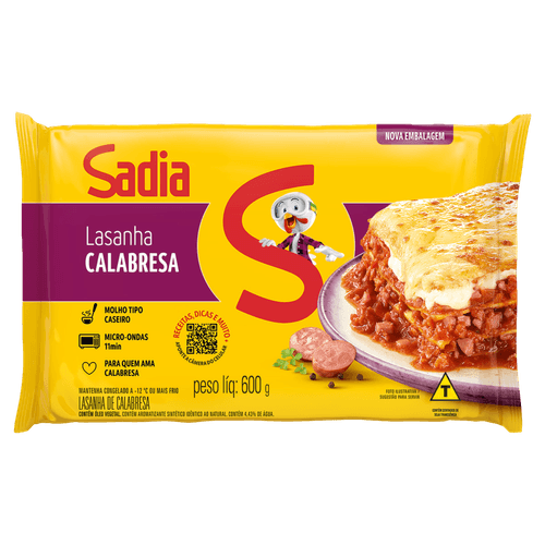 Sadia Lasanha Calabresa 600g