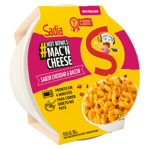 Sadia Hot Bowls Mac'n Cheese Cheedar & Bacon 300g