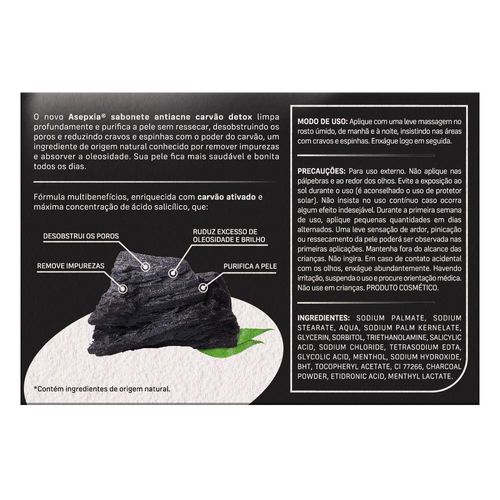 Sabonete Barra Asepxia Detox 80g