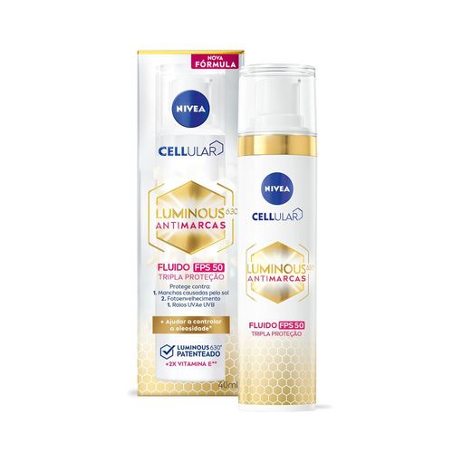 Fluido Preventivo Facial Cellular Luminous Nivea Dia FPS50 40ml