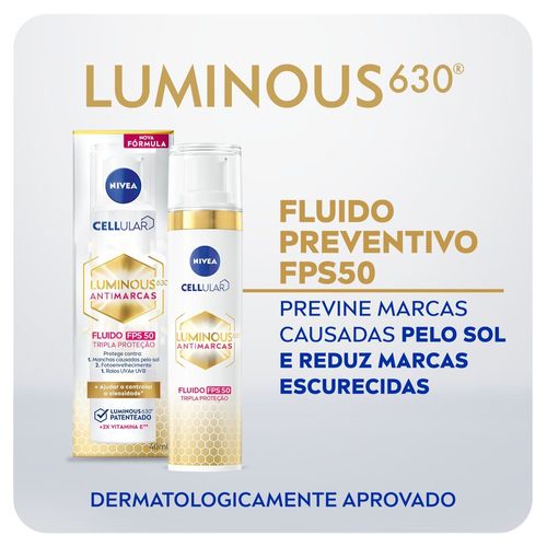 Fluido Preventivo Facial Cellular Luminous Nivea Dia FPS50 40ml