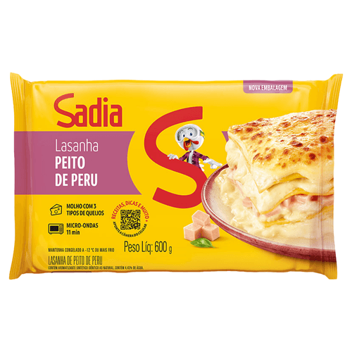 Sadia Lasanha Peito de Peru 600g