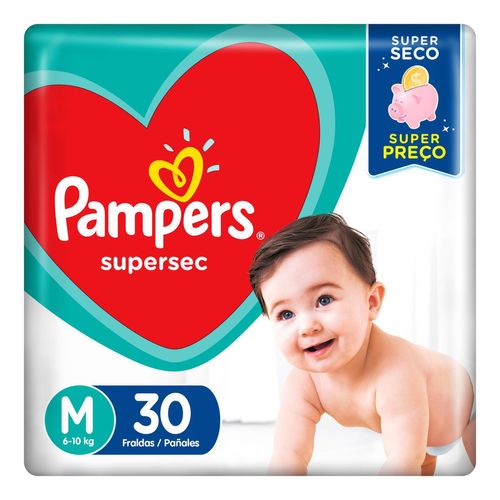 Fralda Pampers Supersec Pacote M com 30 Unidades