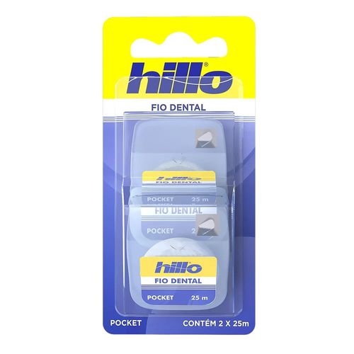 Fio Dental Hillo Pocket 2 Unidades com 25 Metros Cada