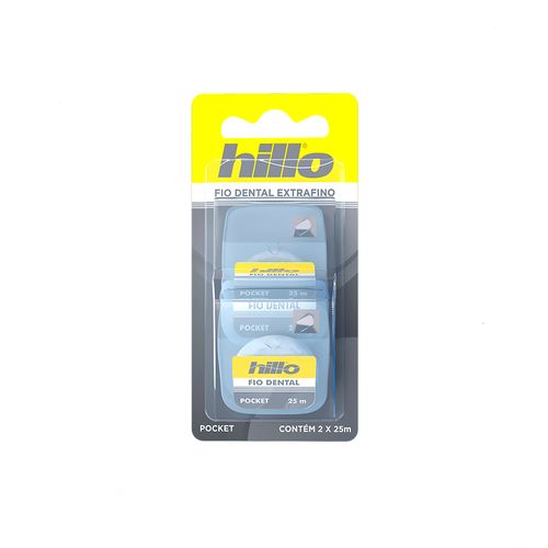 Fio Dental Hillo Pocket Extra Fino 2 Embalagens Com 25 Metros