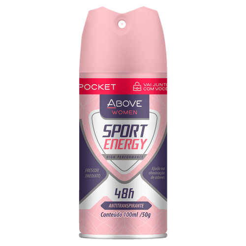 Antitranspirante Aerossol Sport Energy 48h Pocket Above Women 100ml