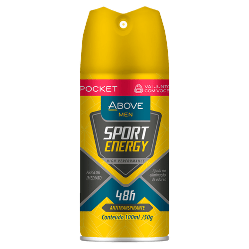 Antitranspirante Aerossol Sport Energy 48h Pocket Above Men 100ml