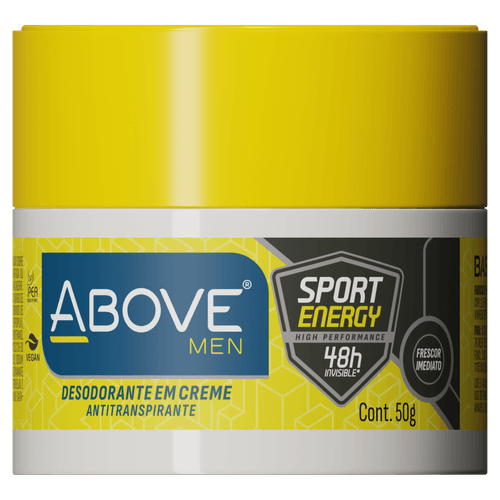 Desodorante em Creme Antitranspirante Invisible Sport Energy 48h Above Men 50g