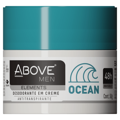 Desodorante em Creme Antitranspirante Invisible Ocean 48h Above Men Elements 50g