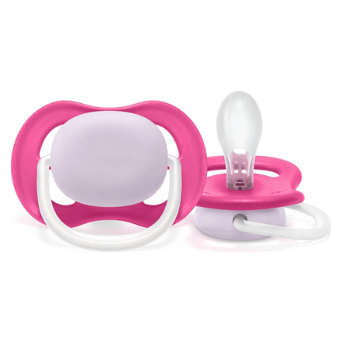Chupeta Philips Aventis Ultra Air Unitária Lisa Rosa 6 a 18 Meses
