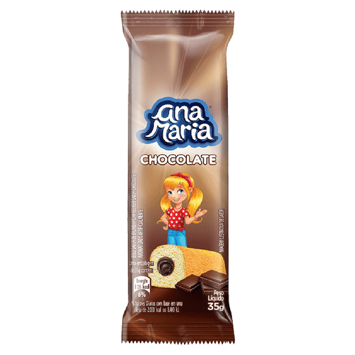 Bolinho Ana Maria de Baunilha com Recheio Chocolate com 35g