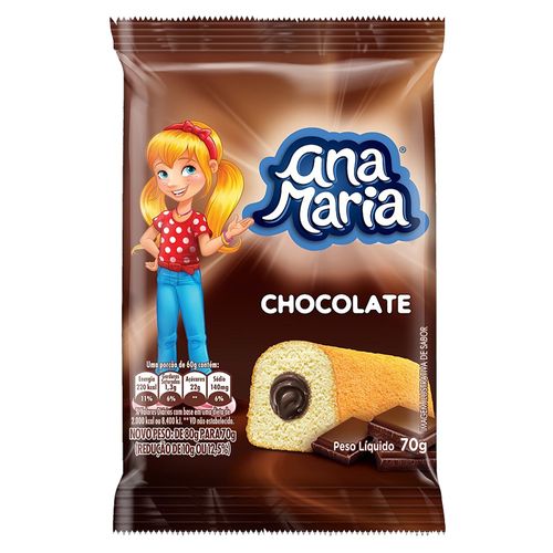 Bolinho Ana Maria Baunilha Recheio Chocolate com 70g