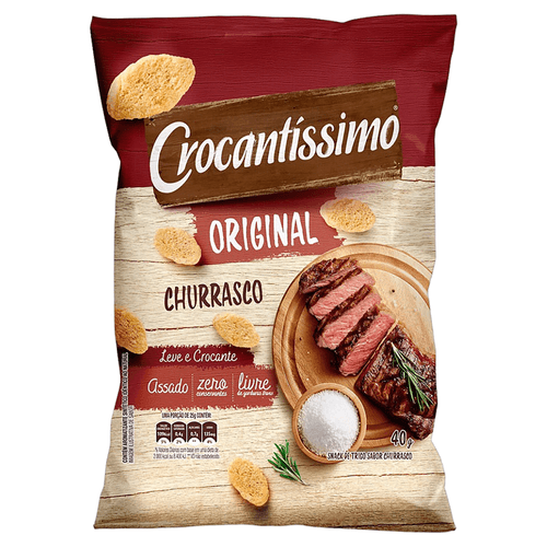 Snack de Trigo Assado Crocantissimo Original Churrasco Pacote com 40g