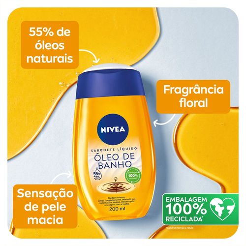 Sabonete liquido Nivea com Oleo de banho 200ml.