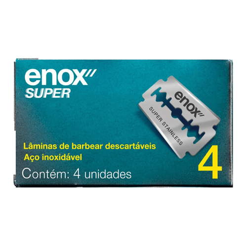 Lâmina de Barbear Enox Super Duplo Fio com 4 Unidades
