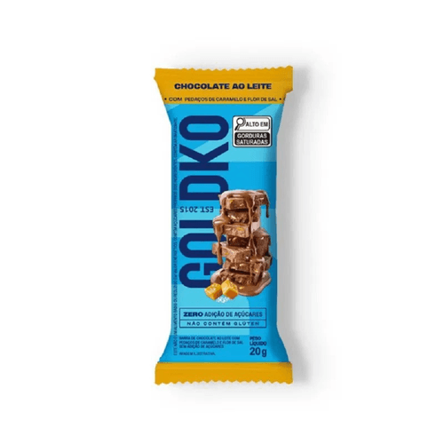 Barra de Chocolate com Caramelo Zero Açucar Goldko 20g