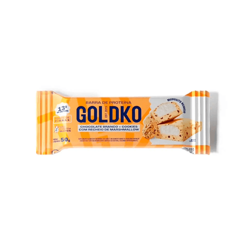 Barra de Proteína Chocolate Branco e Cookies com Marshmallow Goldko 50g