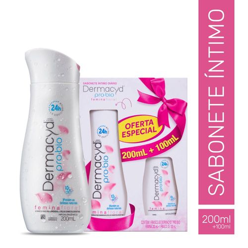 Kit Sabonete Íntimo Dermacyd Pro bio 200ml + 100ml