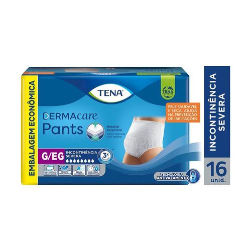 Roupa Íntima Descartável Tena Dermacare Pants G/EG com 16 Unidades
