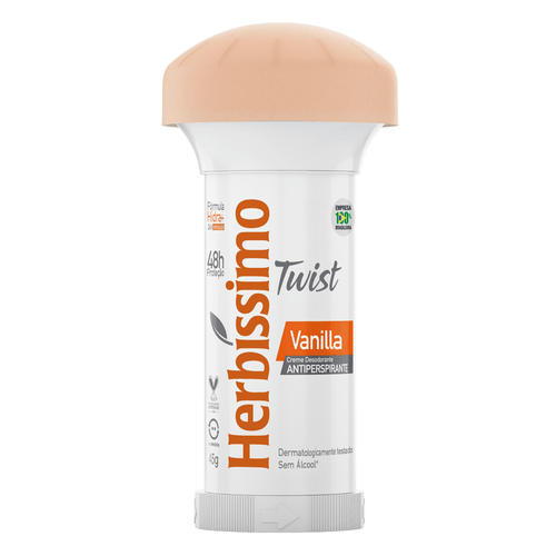 Desodorante Creme Antiperspirante Vanilla Herbíssimo Twist 45g