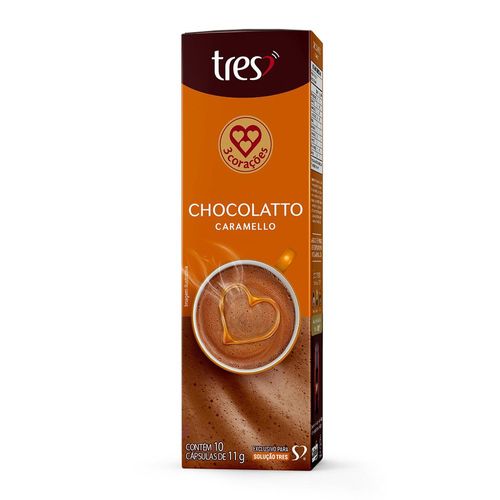 Estojo Três Corações Chocolatto Caramello com 10 Cápsulas 8g