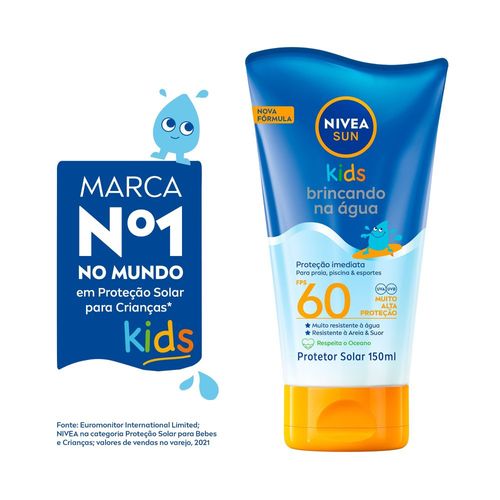 Nivea Sun Protetor Solar Kids Brincando na Água FPS 60 150ml