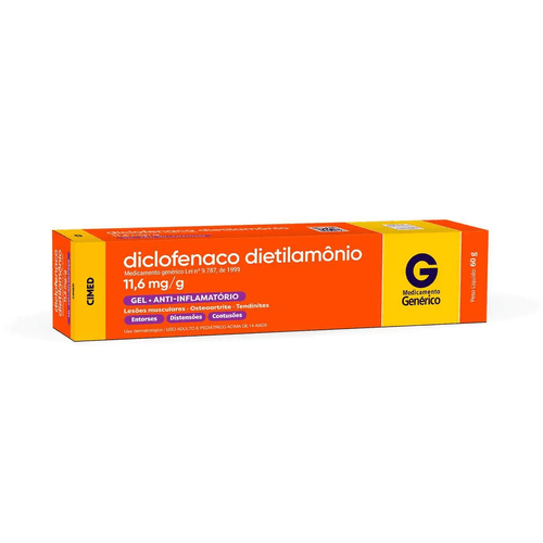 Diclofenaco Dietilamônio Gel 60g Cimed