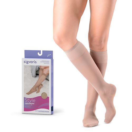 Meia 3/4 Panturrilha Tamanho P Sigvaris Style Prevenção Audace com 1 Par