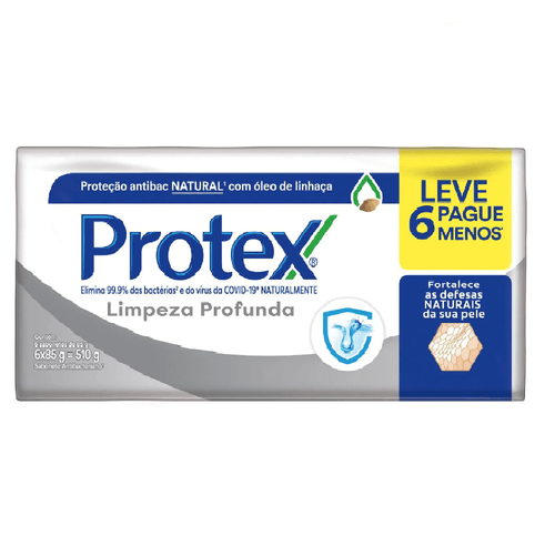Kit Sabonete Barra Protex Limpeza Profunda Original 85g Leve 6 Pague Menos