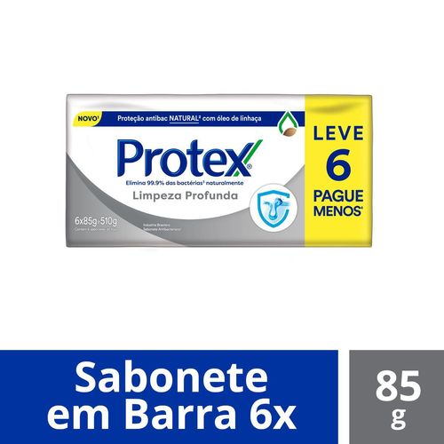 Kit Sabonete Barra Protex Limpeza Profunda Original 85g Leve 6 Pague Menos