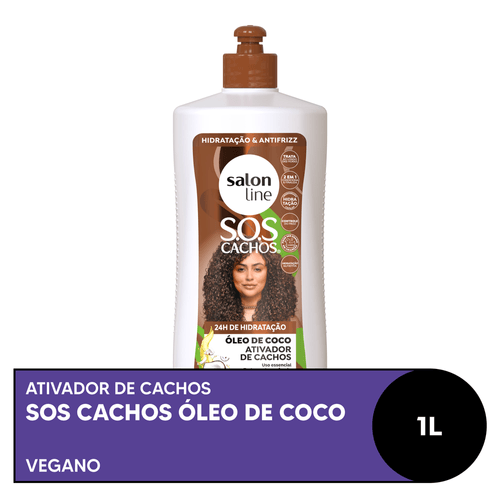 Ativador de Cachos Salon Line SOS Cachos Óleo de Coco Hidratação Absoluta 1L
