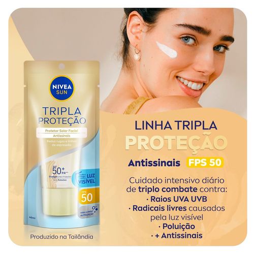 Protetor Solar Facial Nivea Sun Tripla Proteção Antissinais FPS50 40ml