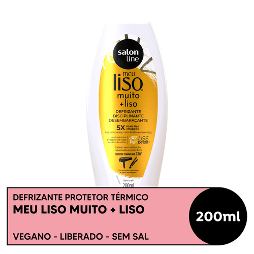 Defrizante Protetor Térmico Salon Line Meu Liso Muito + Liso 200ml
