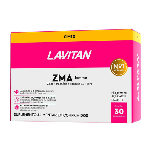 Polivitaminico Lavitan ZMA Femme com 30 Comprimidos