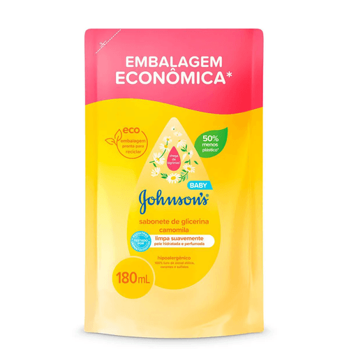Sabonete Líquido Johnson's Baby Glicerina Camomila Refil 180ml