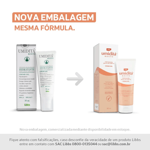 Creme Gel Umiditá Rosto FPS 25 50ml