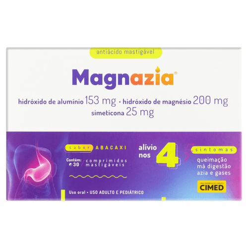 Magnazia abacaxi com 30 comprimidos mastigáveis
