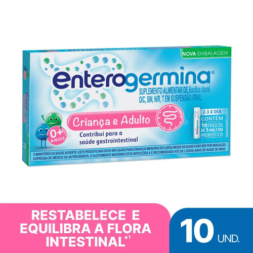 Probiótico Enterogermina com 10 Flaconetes 5ml Sanofi