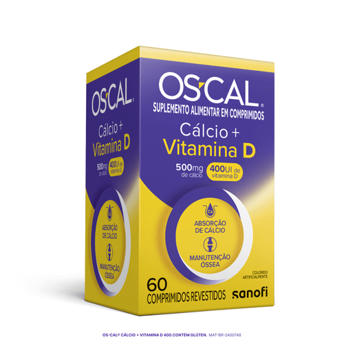 OS-CAL D 500mg + 400ui com 60 Comprimidos Sanofi