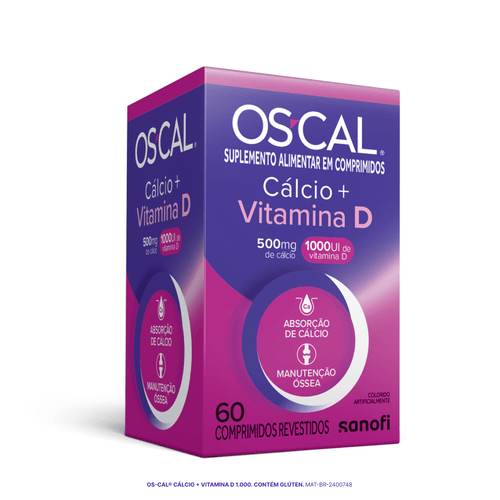 OS-CAL D 500mg + 1000ui com 60 Comprimidos Sanofi