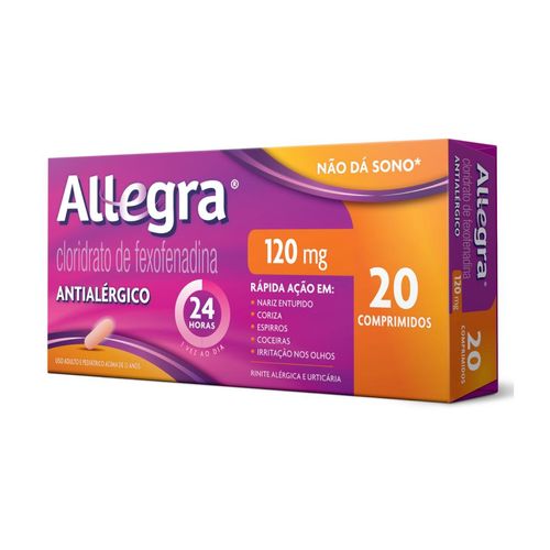 Antialérgico Allegra 120mg com 20 Comprimidos Sanofi