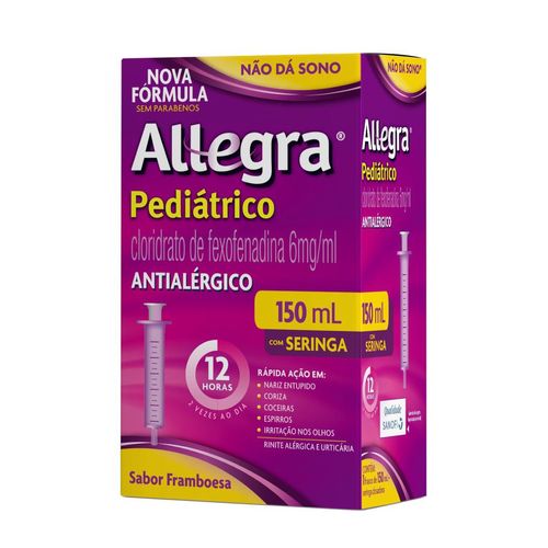 Antialérgico Allegra Pediátrico 6mg/ml com Seringa 150ml Sanofi