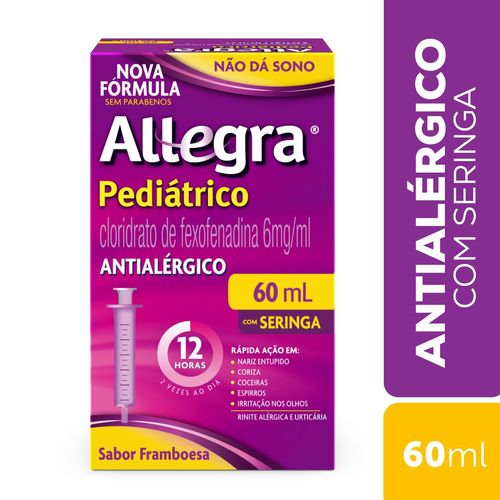 Antialérgico Allegra Pediátrico com Seringa 60ml Sanofi