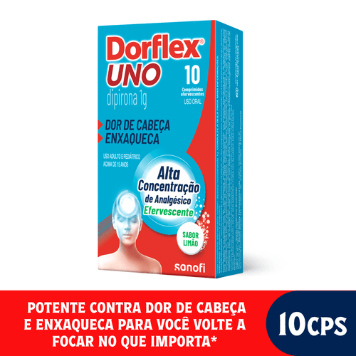 Dorflex Uno Enxaqueca 1g com 10 Comprimidos Efervescentes Sanofi