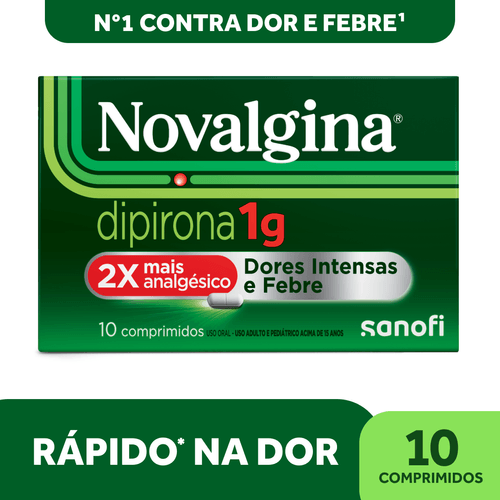 Analgésico e Antitérmico Novalgina 1g com 10 Comprimidos Sanofi