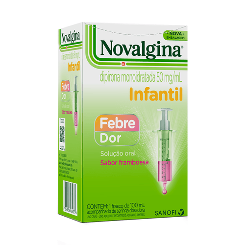 Analgésico e Antitérmico Novalgina Infantil Solução Oral 100ml com Seringa Sanofi